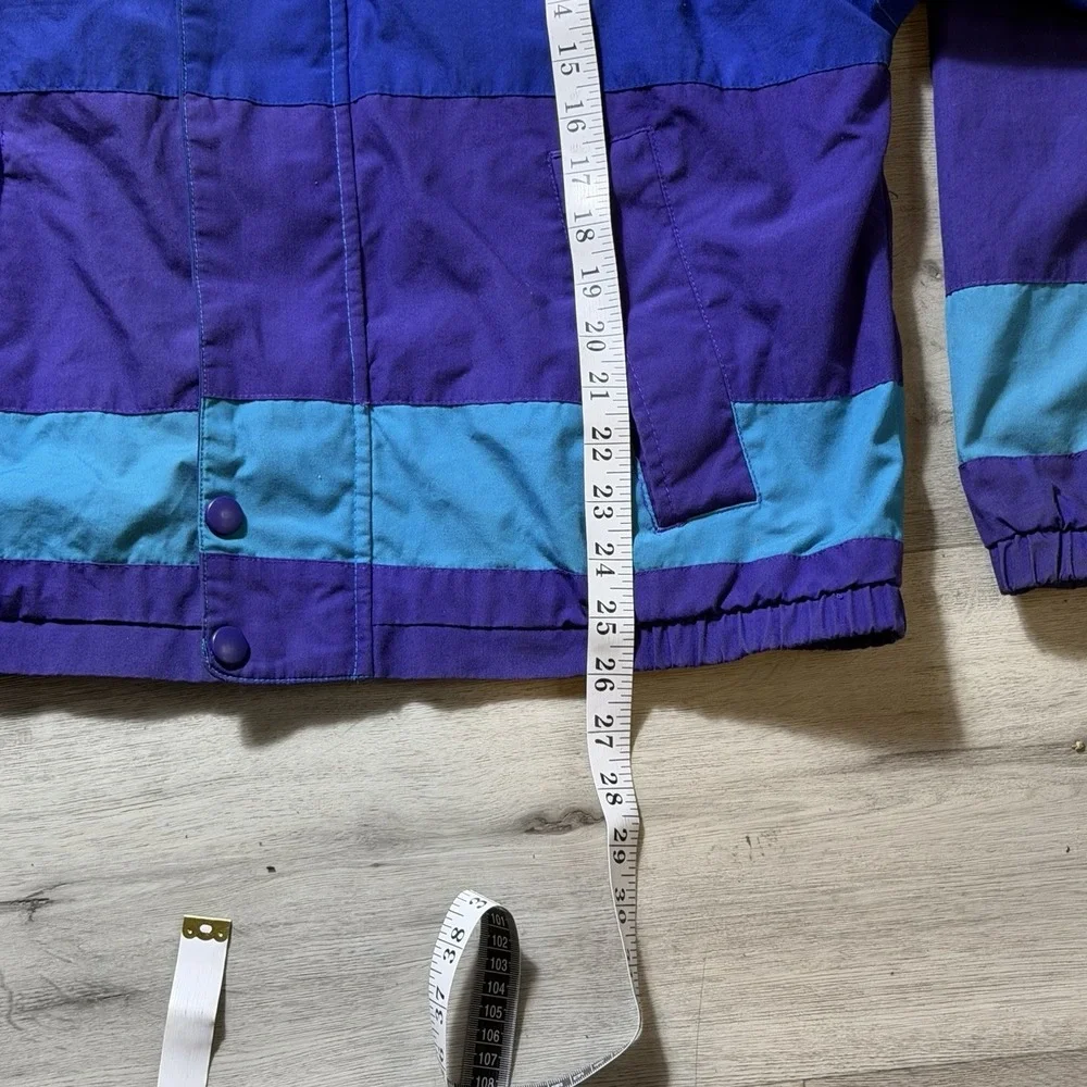 Vintage 90s‎ Prides Landing Colorblock Jacket Medium Purple Teal Made In Taiwan